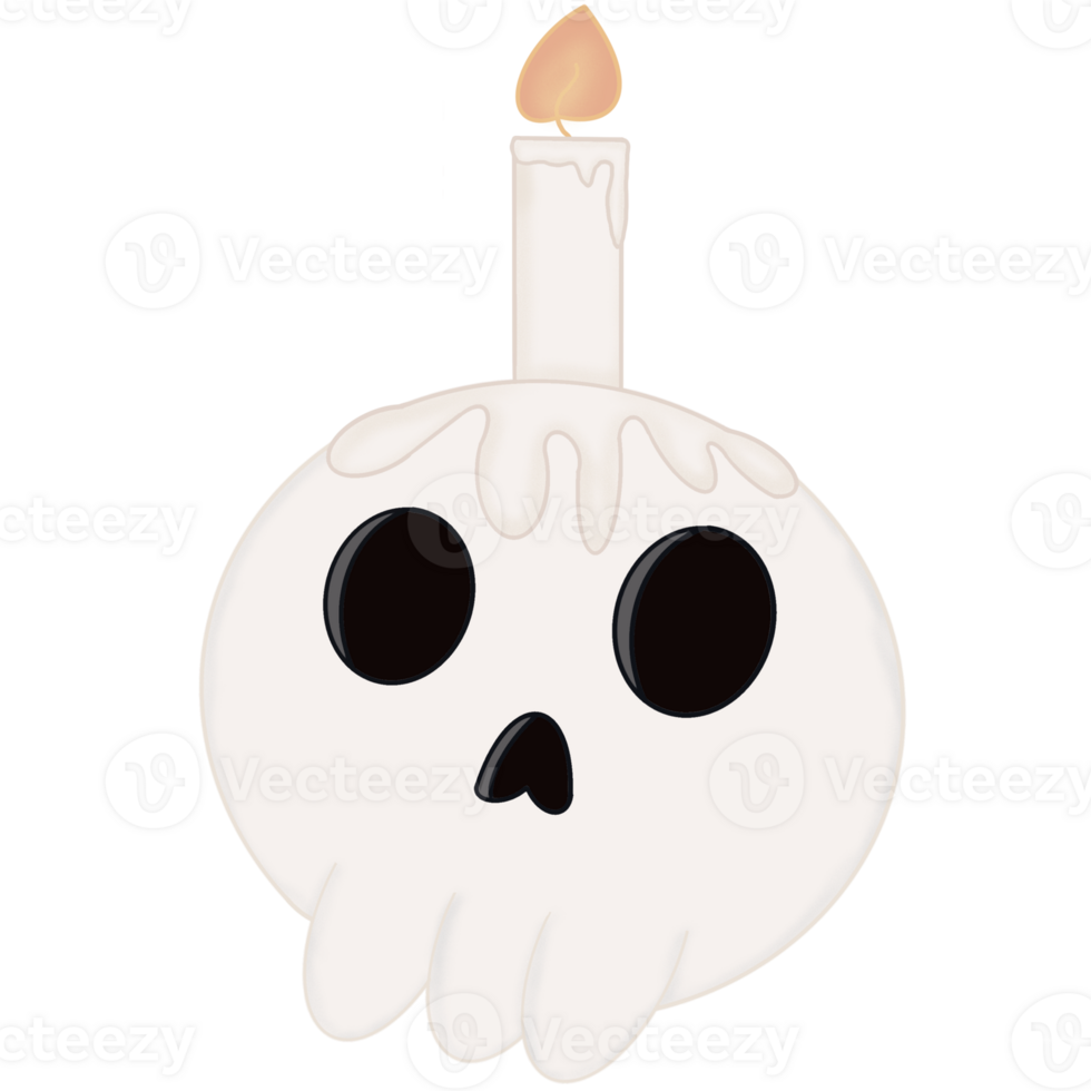 White Skull With Candles png