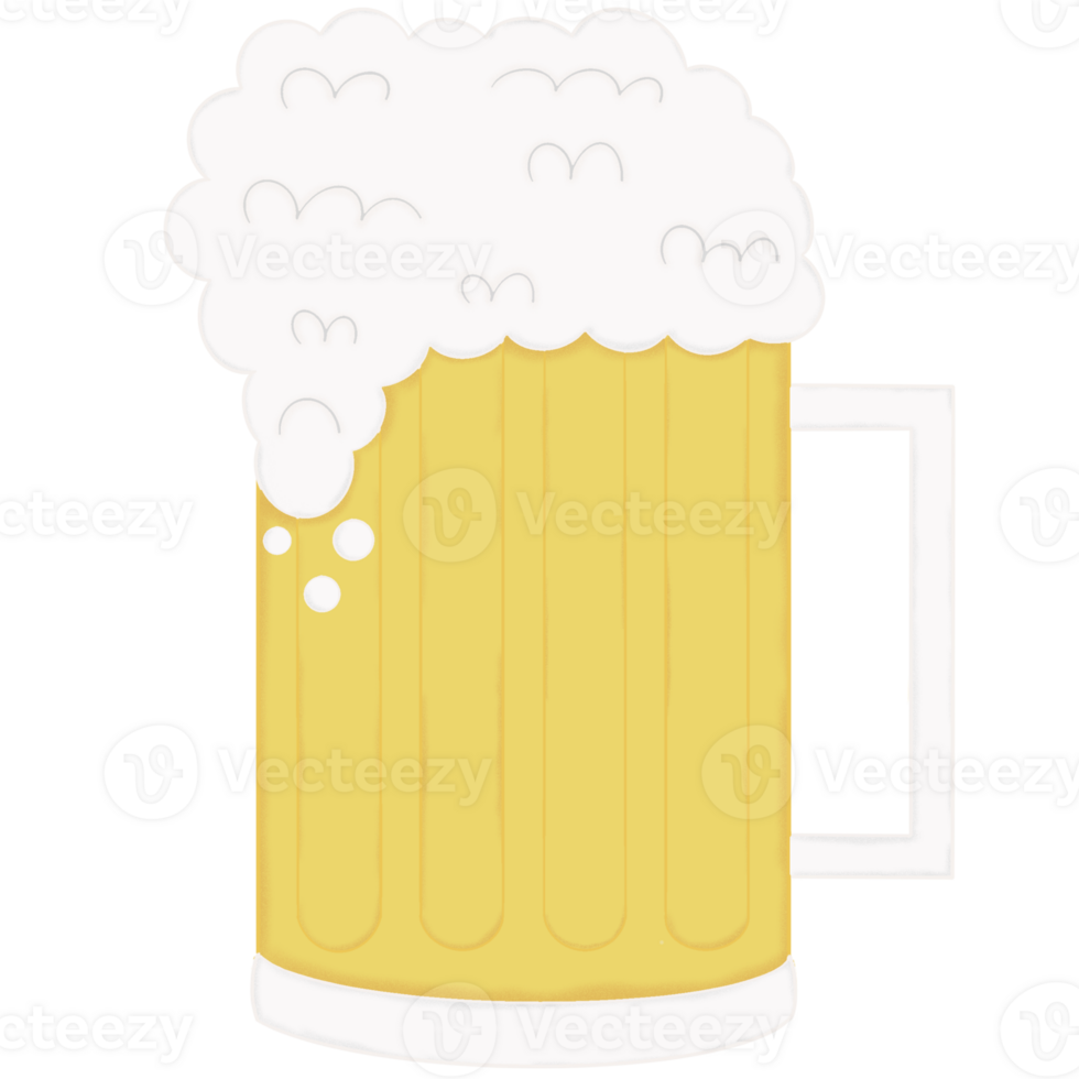 Beer with bubbles in a glass png