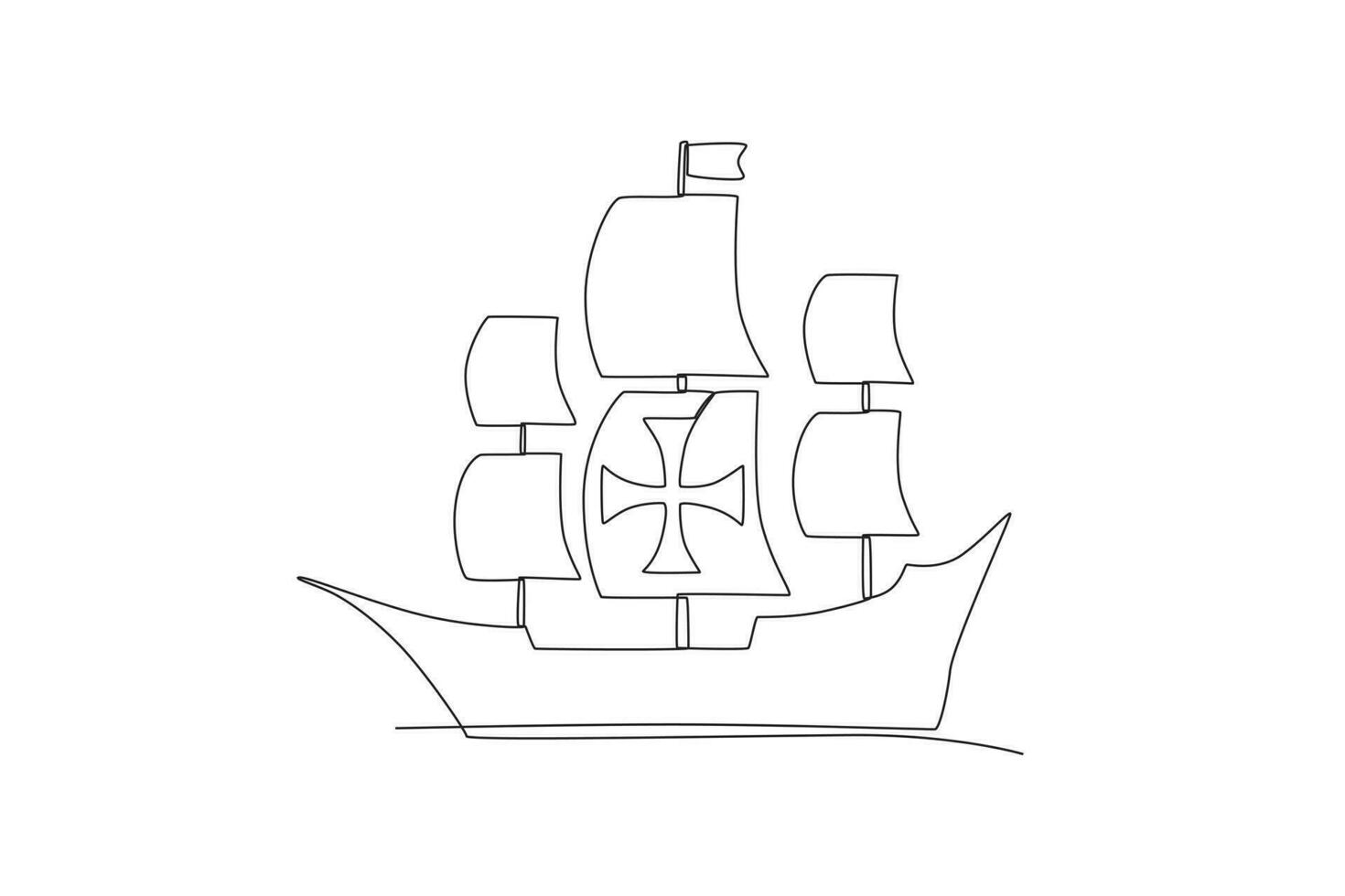 A ship exploring the ocean vector