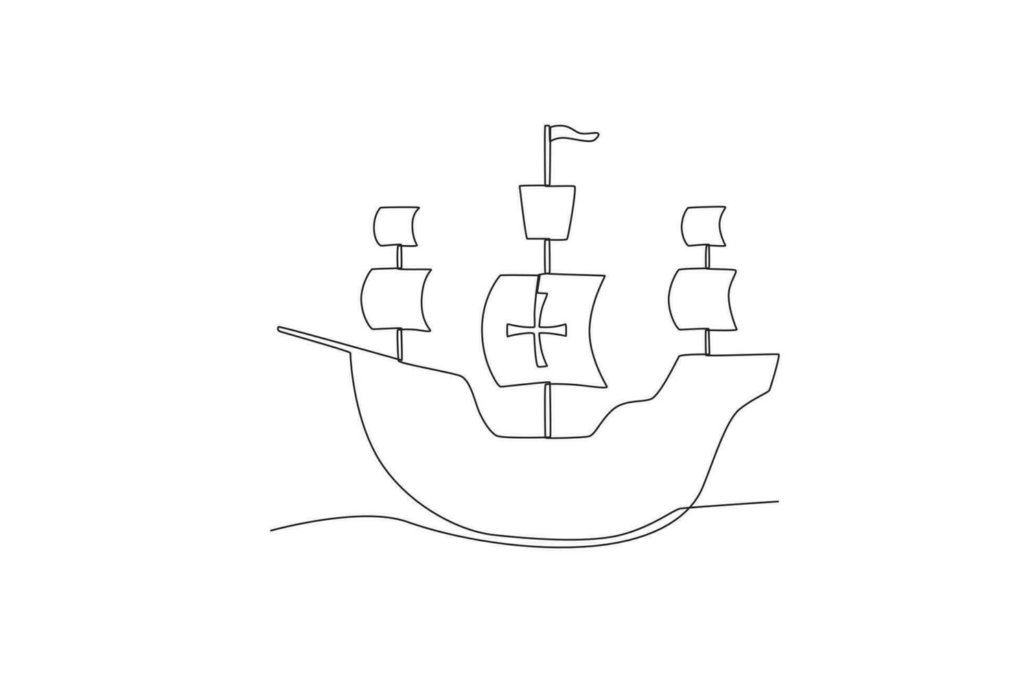 A modern ship sails on the ocean vector