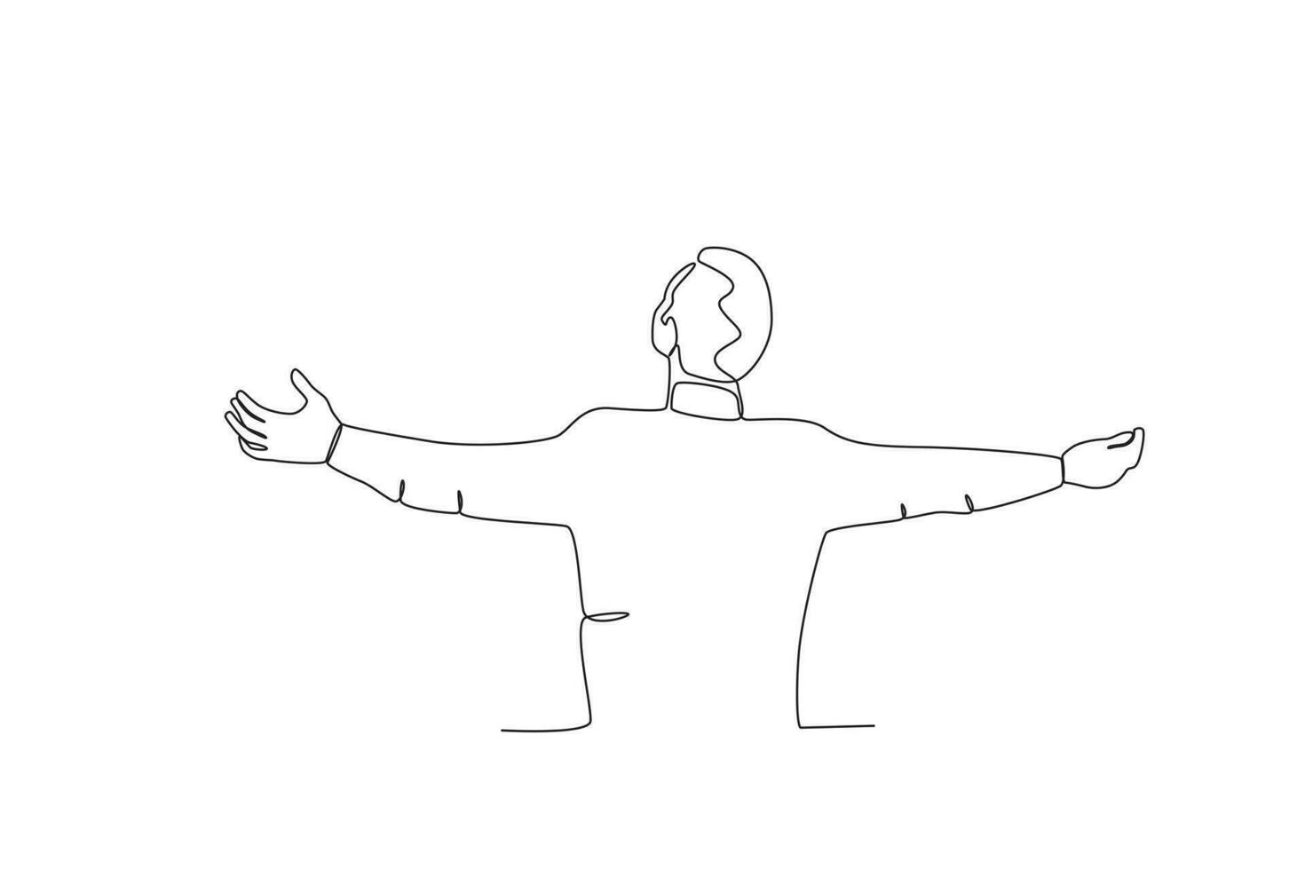 Back view of a mentally healthy man vector