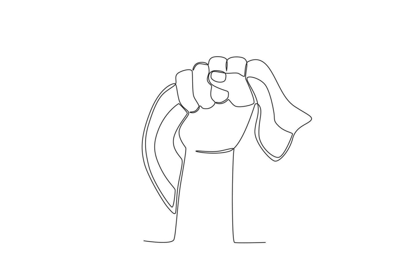 A hand raised the flag upwards vector