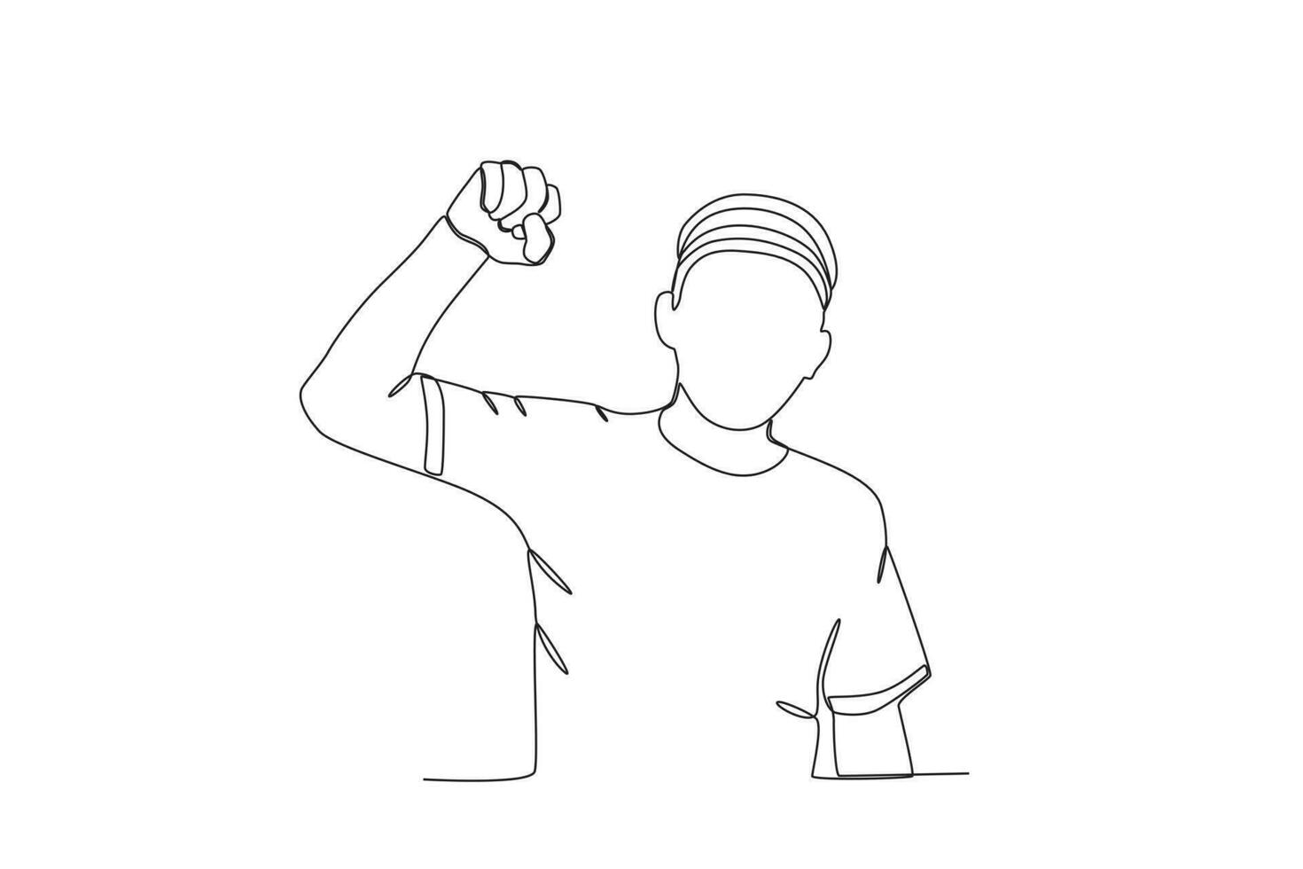 A man clenched his fists vector