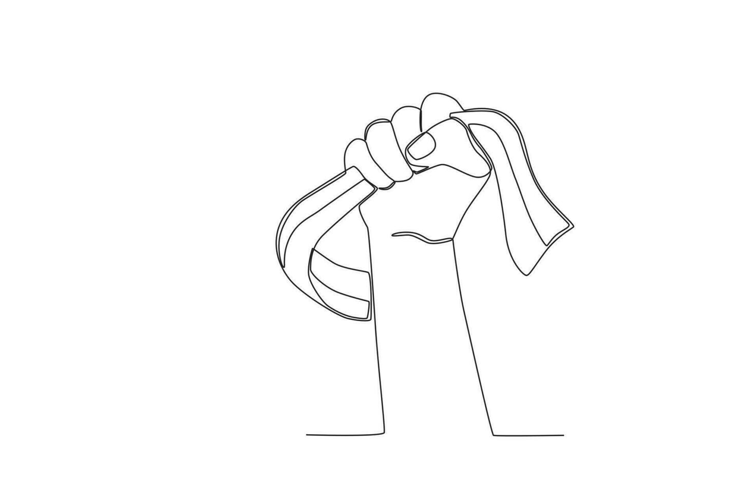 A hand struggling while holding the flag vector