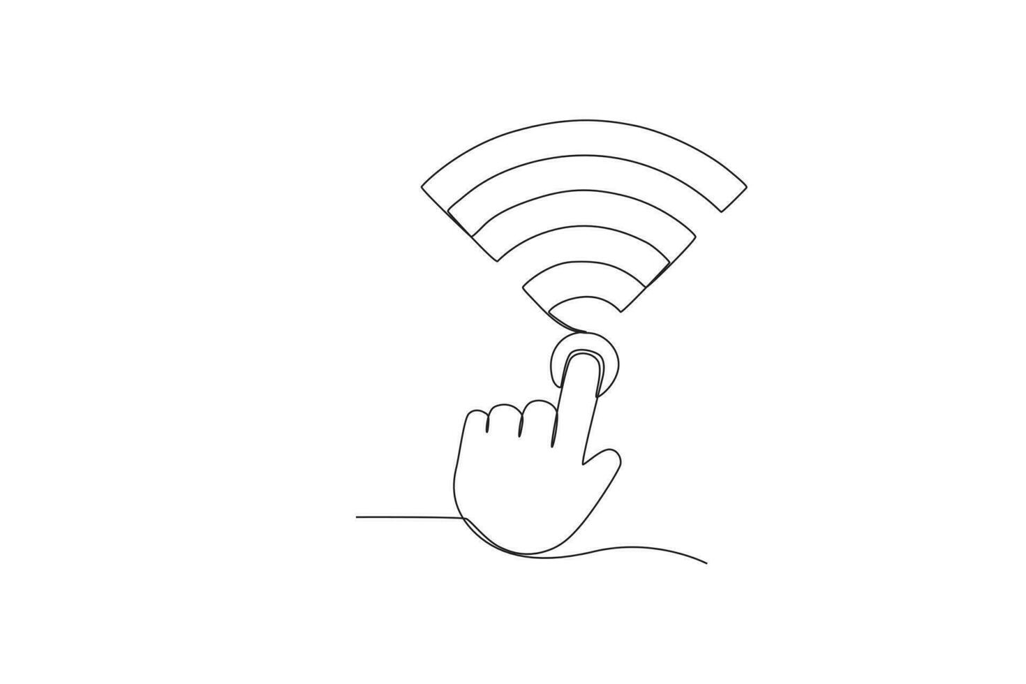 A hand touches the Internet network vector