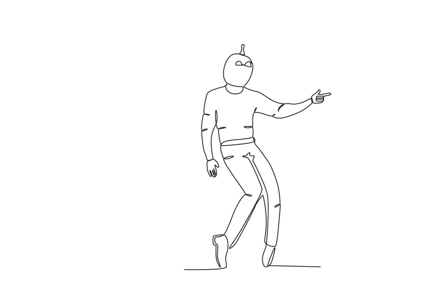 A man danced while pointing to the side vector