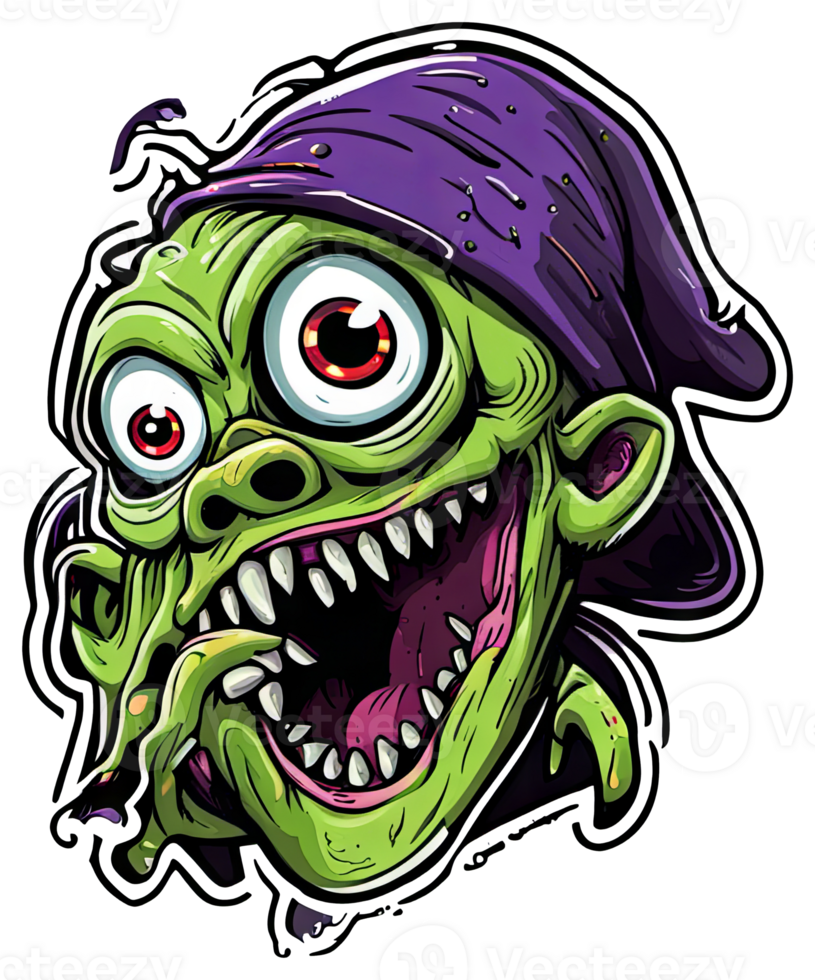 Creepy Goblin Halloween Sticker Design png