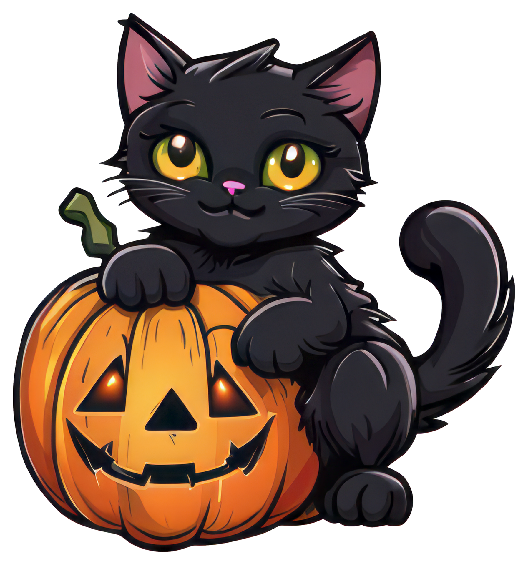 Pumpkin Cat Sticker Scaredy Cat Sticker Halloween Cat 