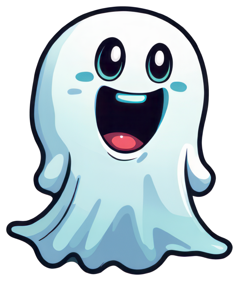 Cute Halloween Ghost Sticker Design 27249828 PNG