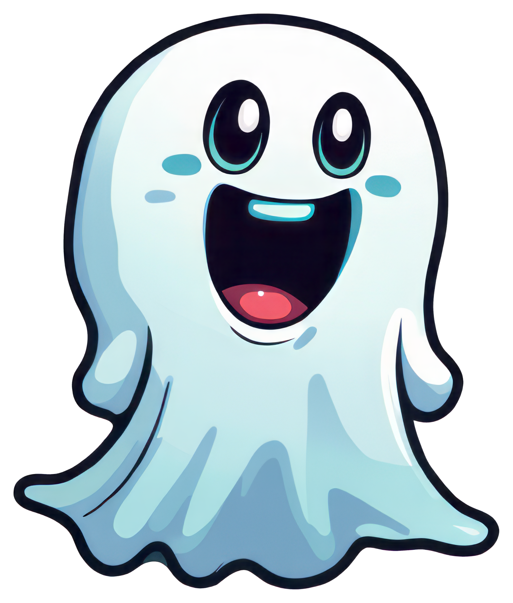 Cute Halloween Ghost Sticker Design 27249828 PNG