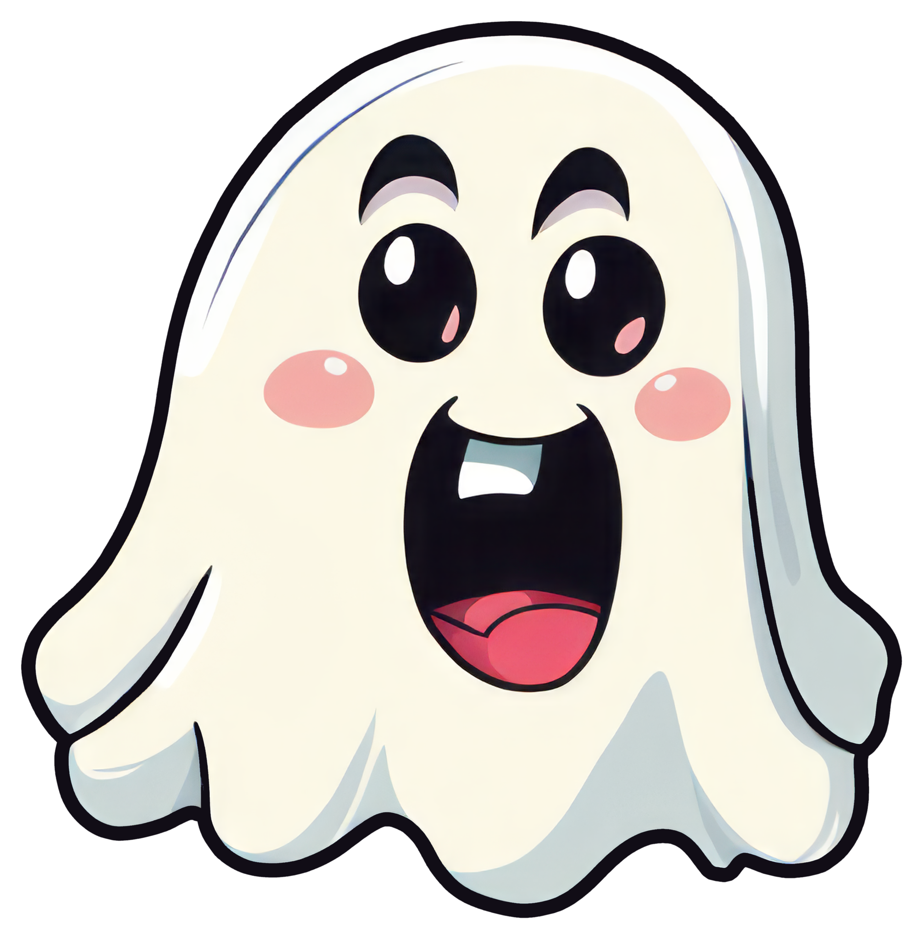 Cute Halloween Ghost Sticker Design 27249829 PNG