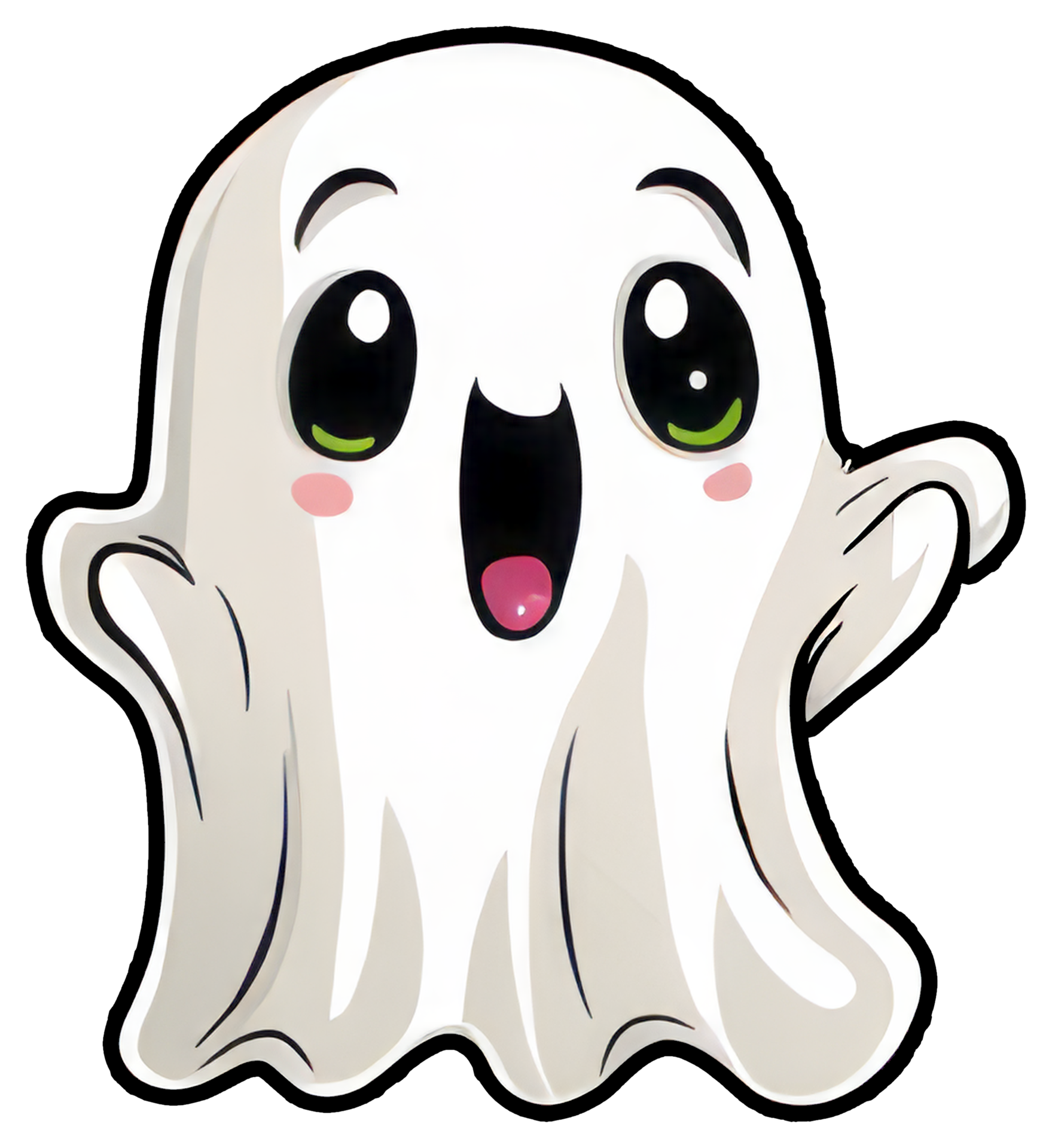 Cute Halloween Ghost Sticker Design 27249832 PNG