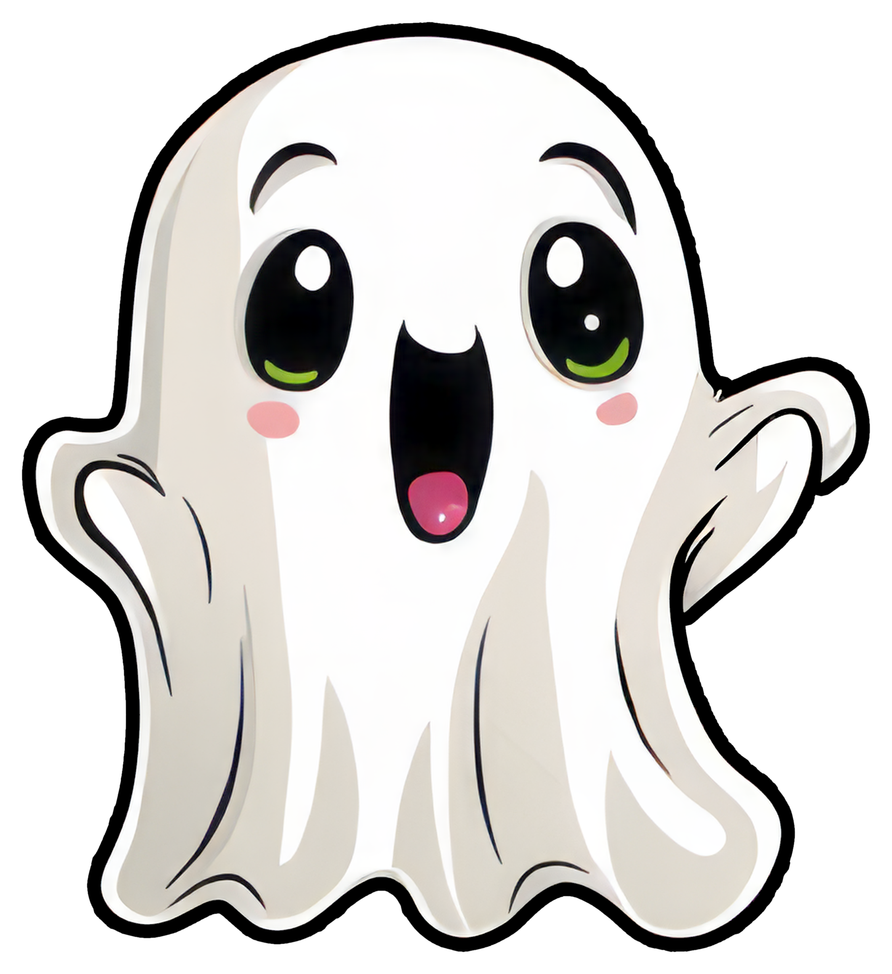 Cute Halloween Ghost Sticker Design 27249832 PNG
