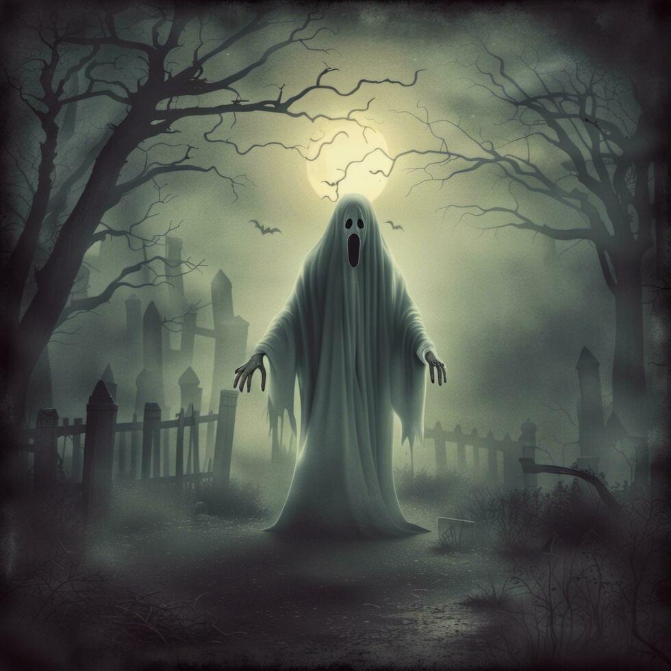 Spooky Retro Style Halloween Background photo