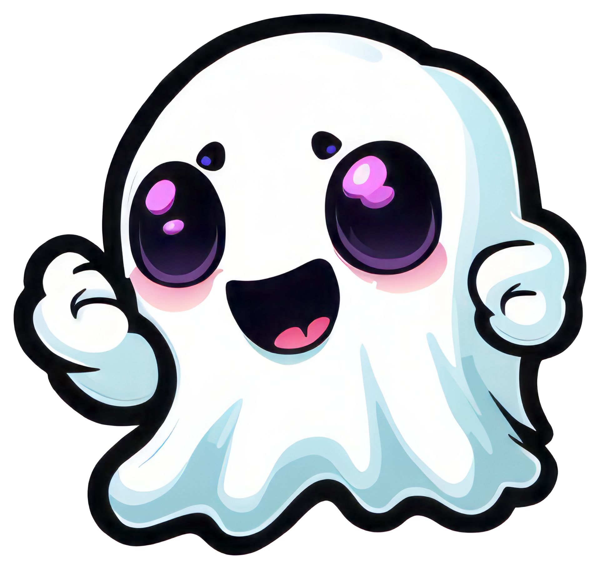 Cute halloween ghost sticker design 27249947 PNG