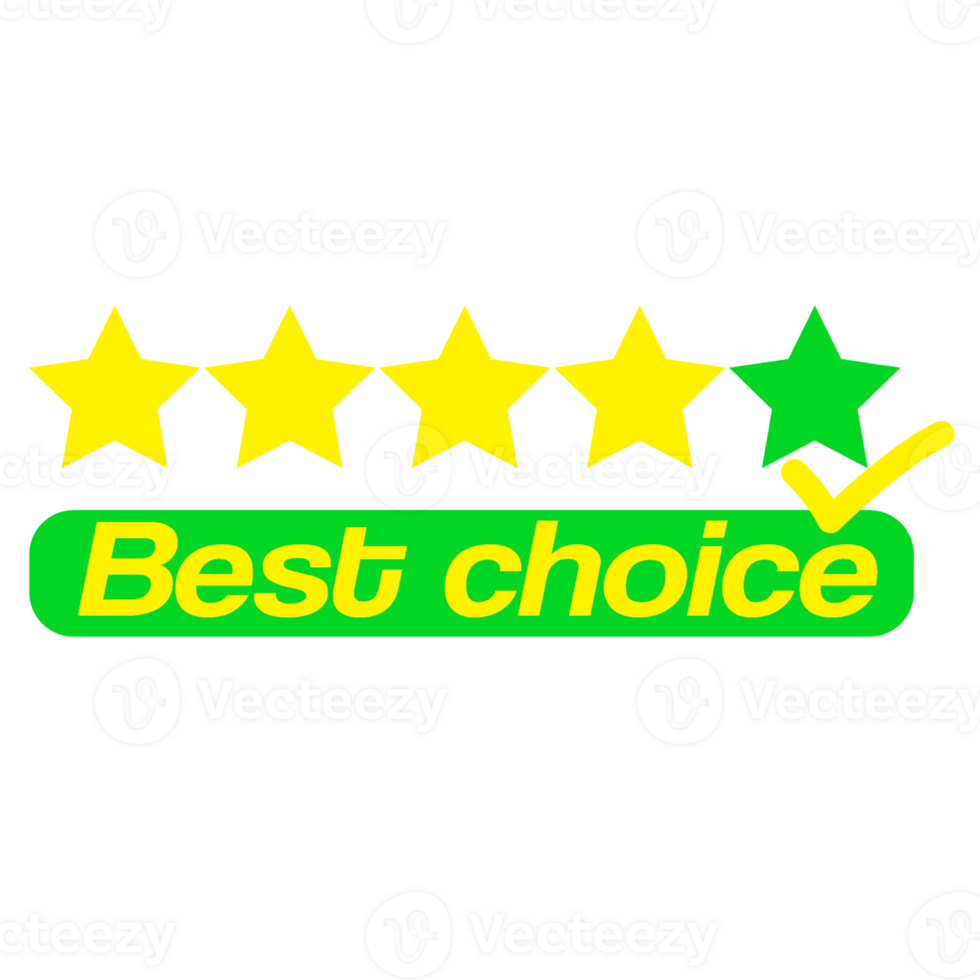 Best choice with stars  button web banner templates. Promotional sale badge and retail paper stickers. png