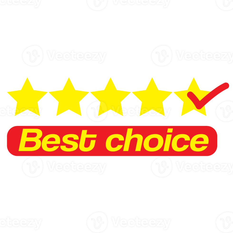 Best choice with stars  button web banner templates. Promotional sale badge and retail paper stickers. png