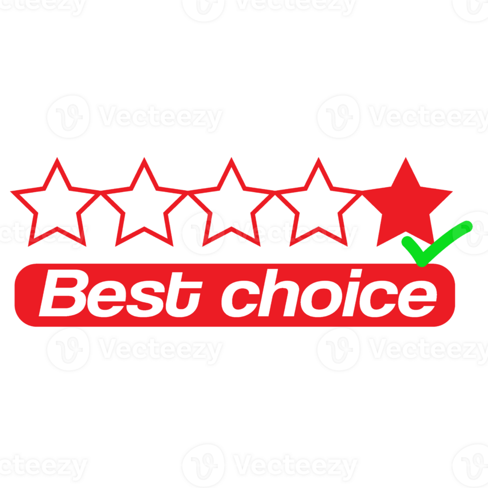 Best choice with stars  button web banner templates. Promotional sale badge and retail paper stickers. png