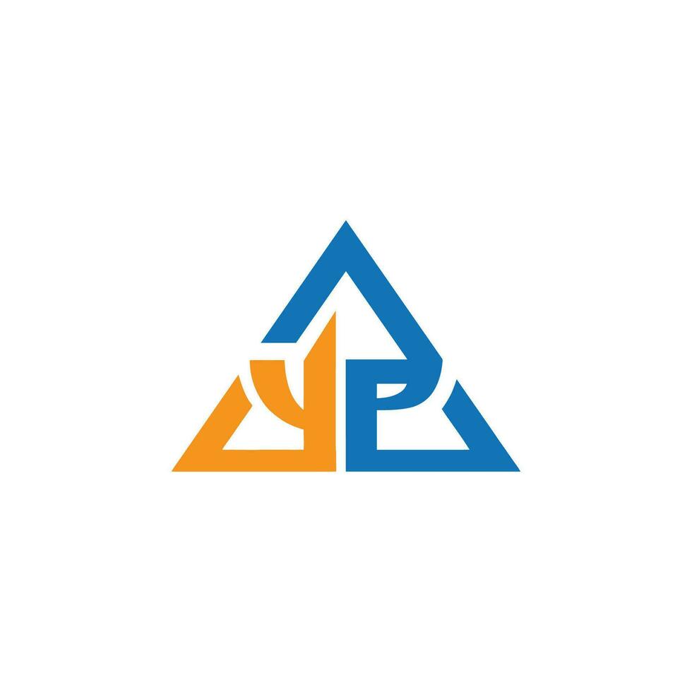 yp inicial triángulo logo diseño vector