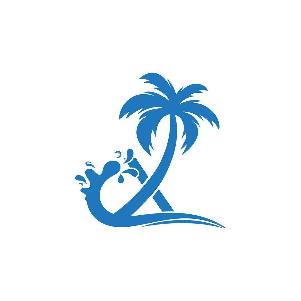X palma árbol logo diseño vector