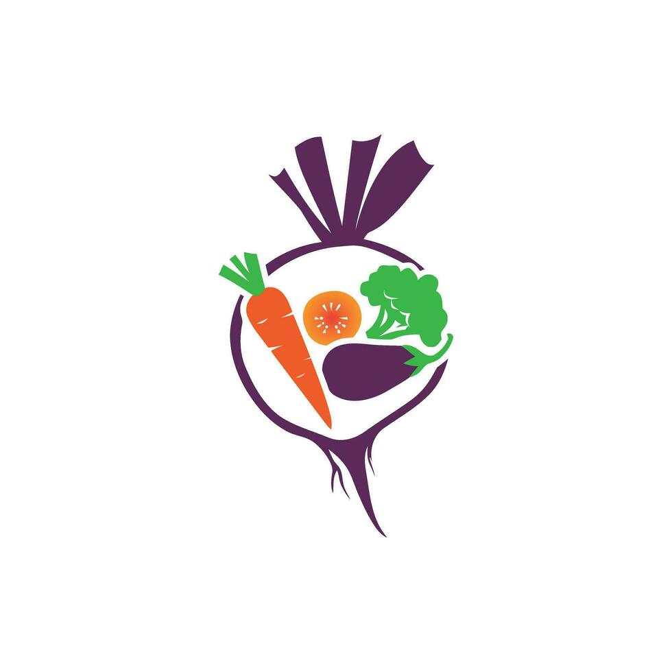 vegetales logo diseño vector