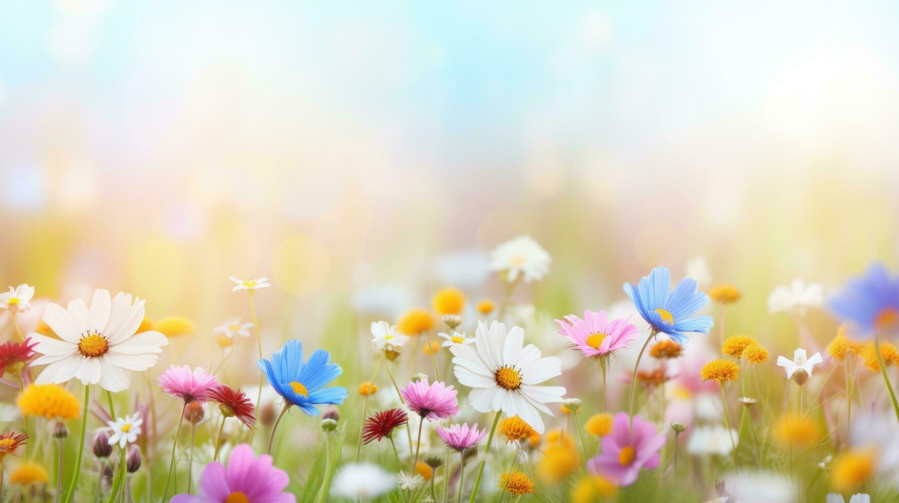 Colorful floral meadow background photo