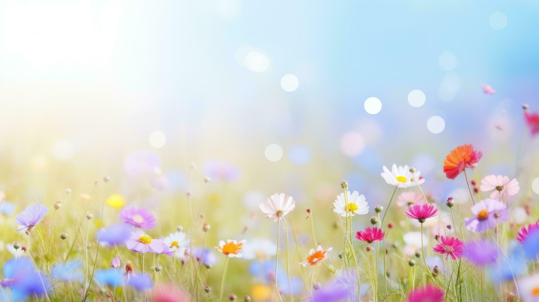 Colorful floral meadow background photo