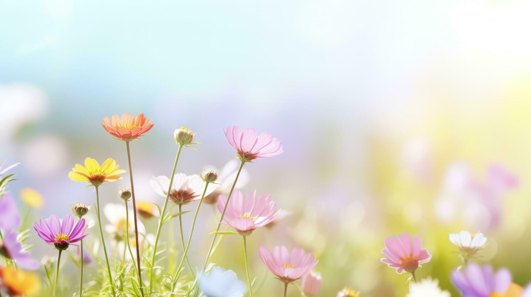 Colorful floral meadow background photo