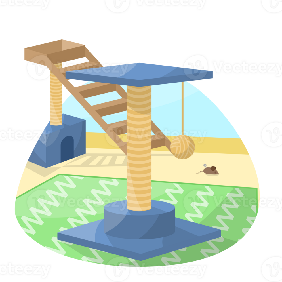 Cat Tower Playground Scenery Illustration png