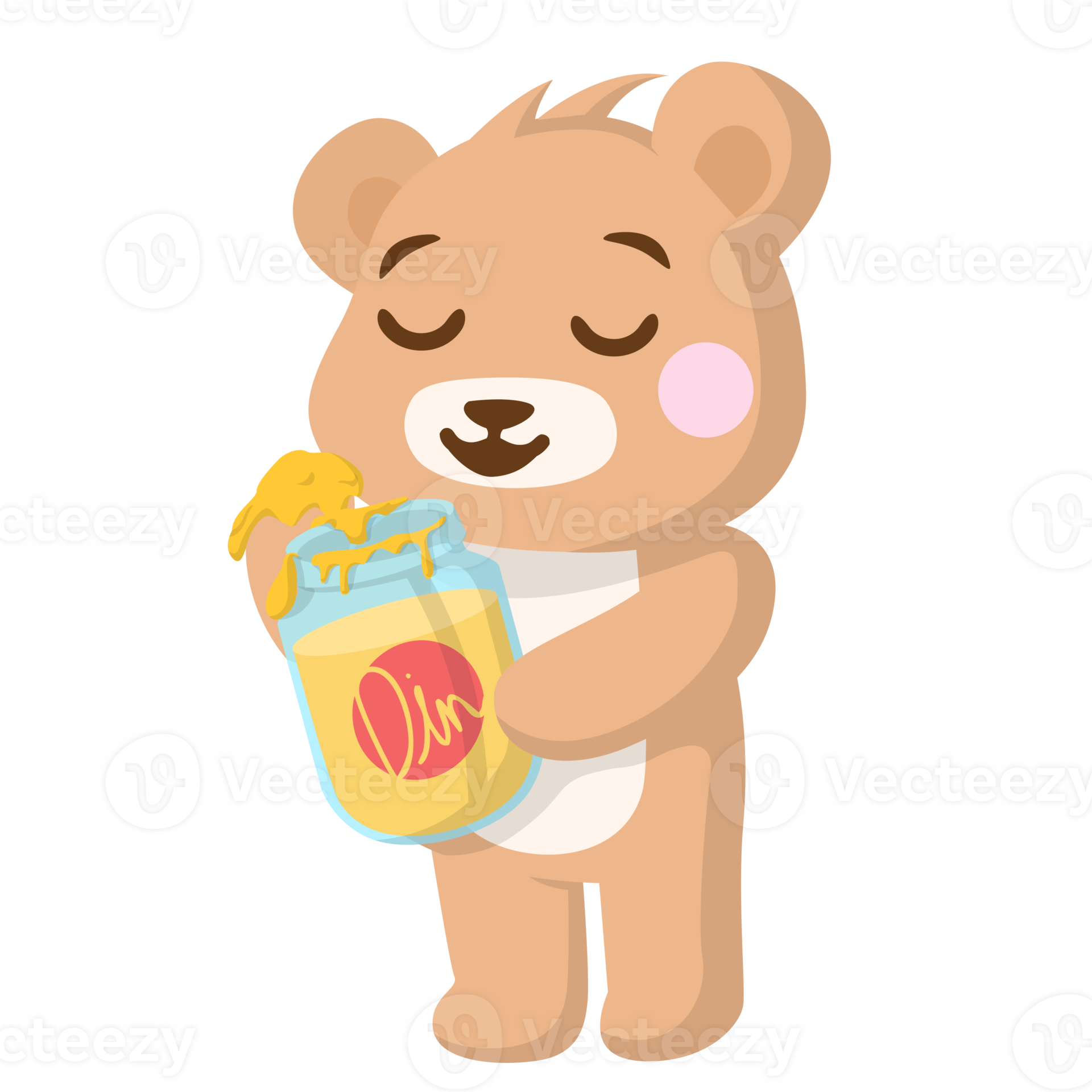 Little Bear Eating Honey Illustrations 27250391 PNG