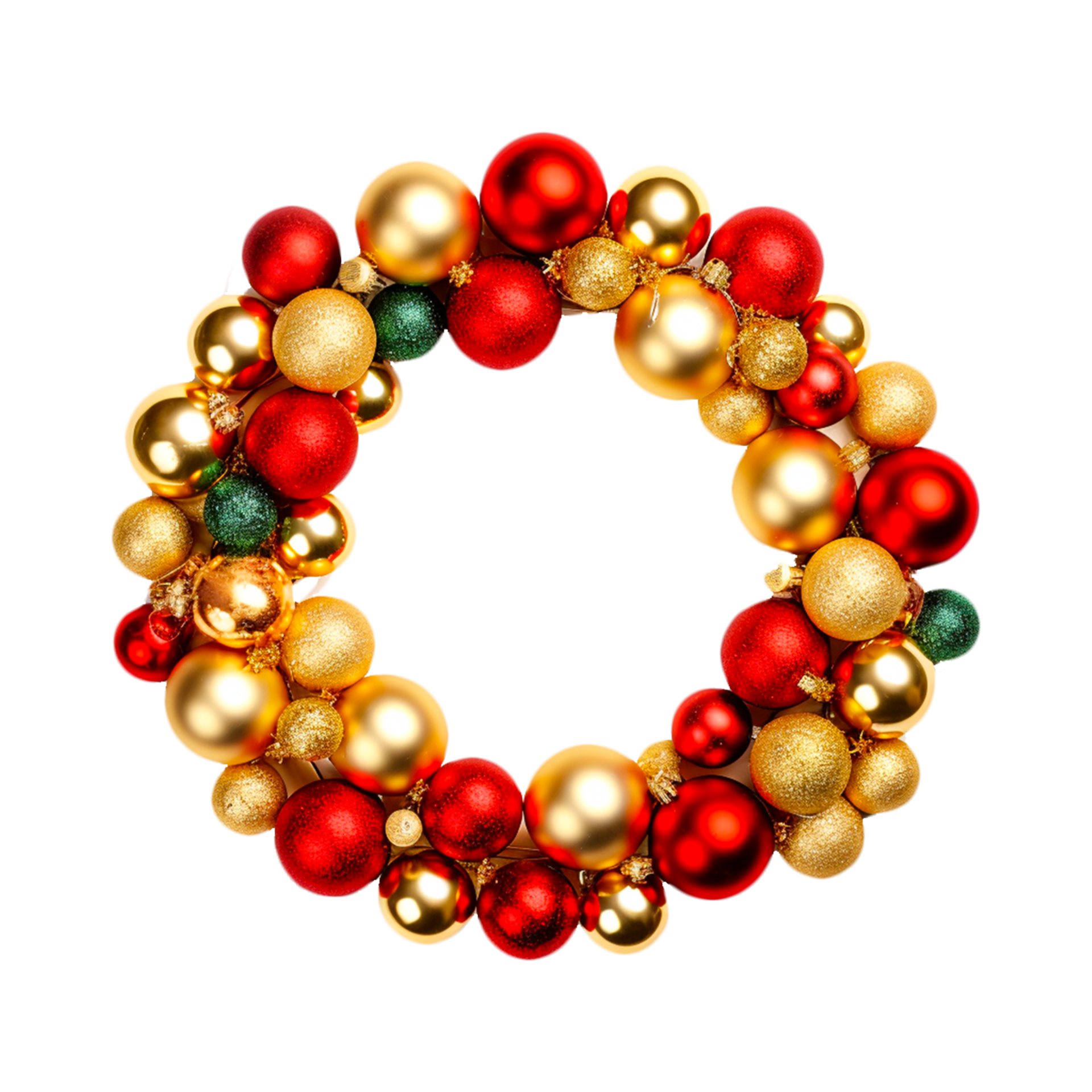 Merry and Bright Transparent Christmas Wreath Graphics generative ai