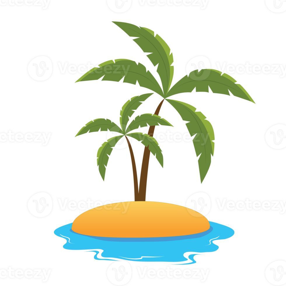 tropical island with trees png