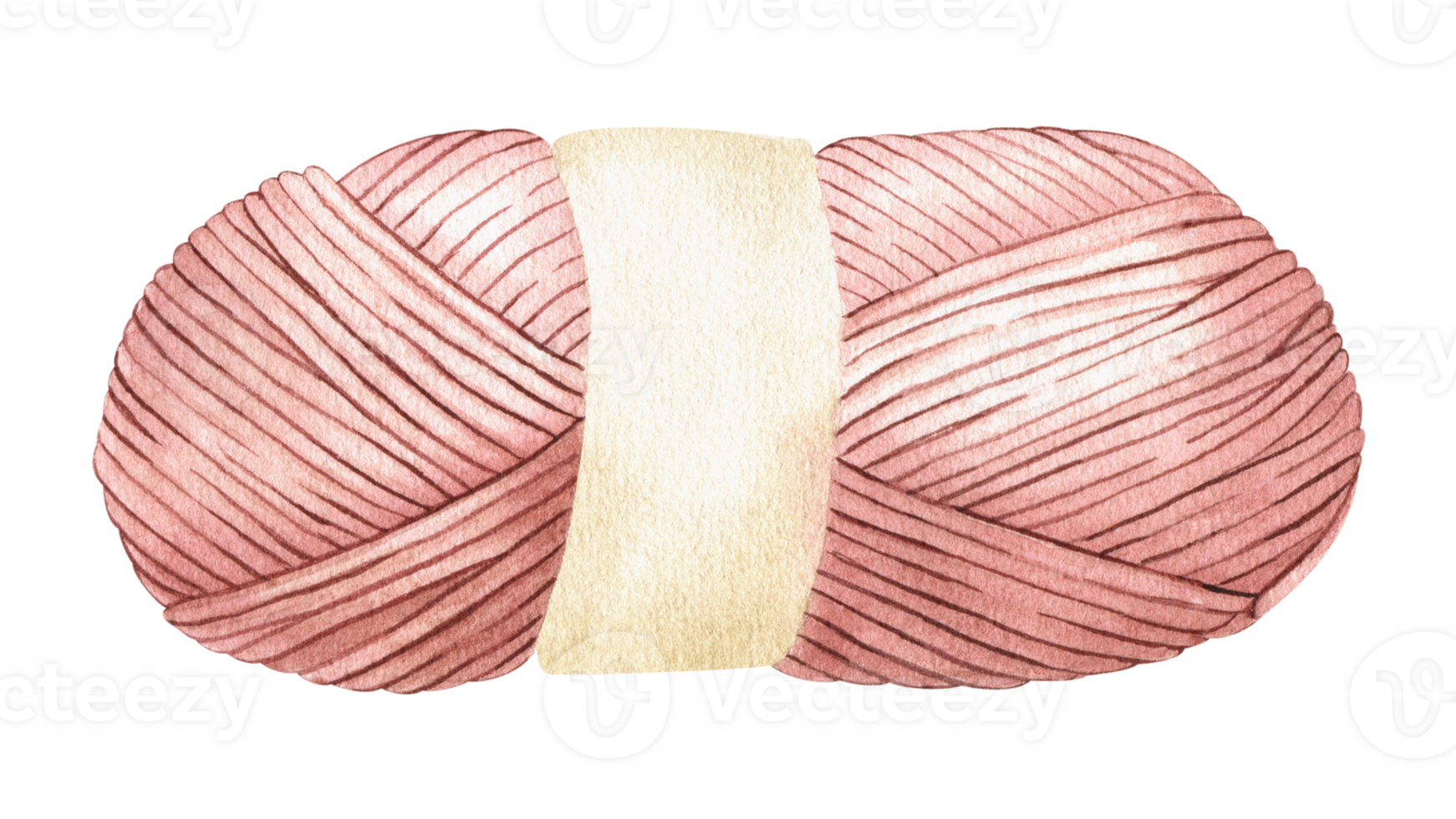 Pink yarn ball. Skein of yarn for knitting. Watercolor illustration drawn by hands. Isolated. For stickers, scrapbook, postcards, yarn or wool shop logos and banners. png