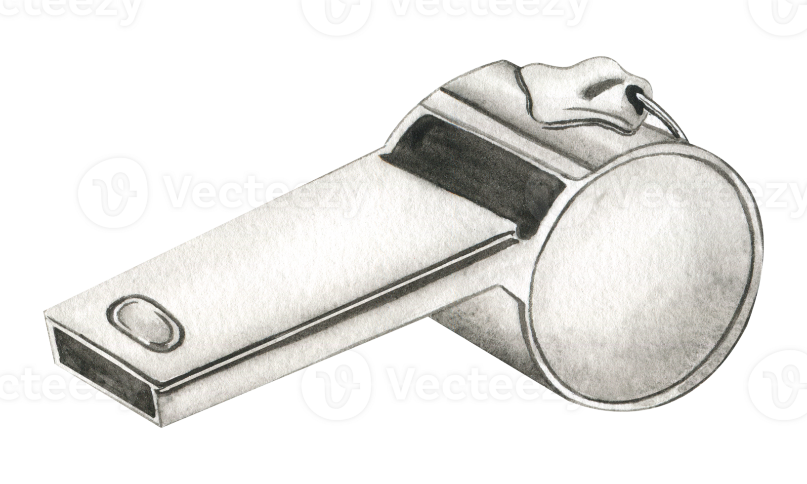 plata silbar. equipo para pelota juego aficionados, deporte capacitación, gimnasia, personal autodefensa, niños divertido juguete. símbolo de autoridad, protesta, atención, control. acuarela ilustración. aislado. png