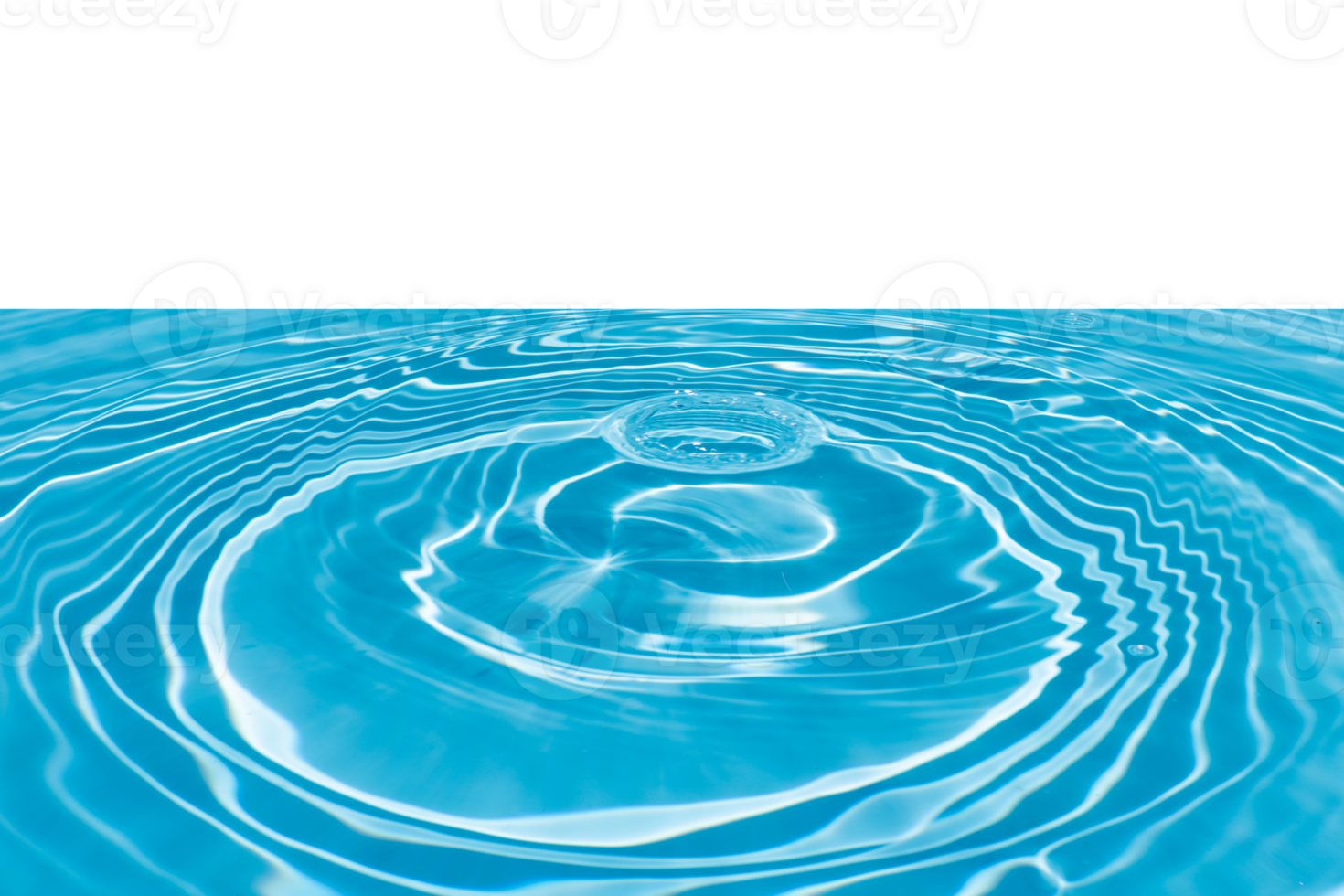 Blue water with ripples on the surface. Defocus blurred transparent blue colored clear calm water surface texture with splashes and bubbles. Water waves with shining pattern texture background. png