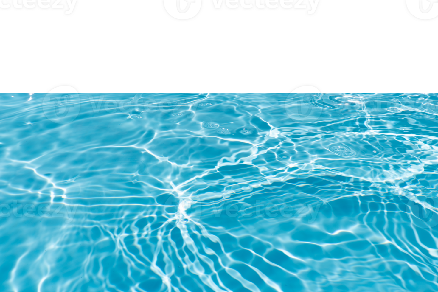 Blue water with ripples on the surface. Defocus blurred transparent blue colored clear calm water surface texture with splashes and bubbles. Water waves with shining pattern texture background. png
