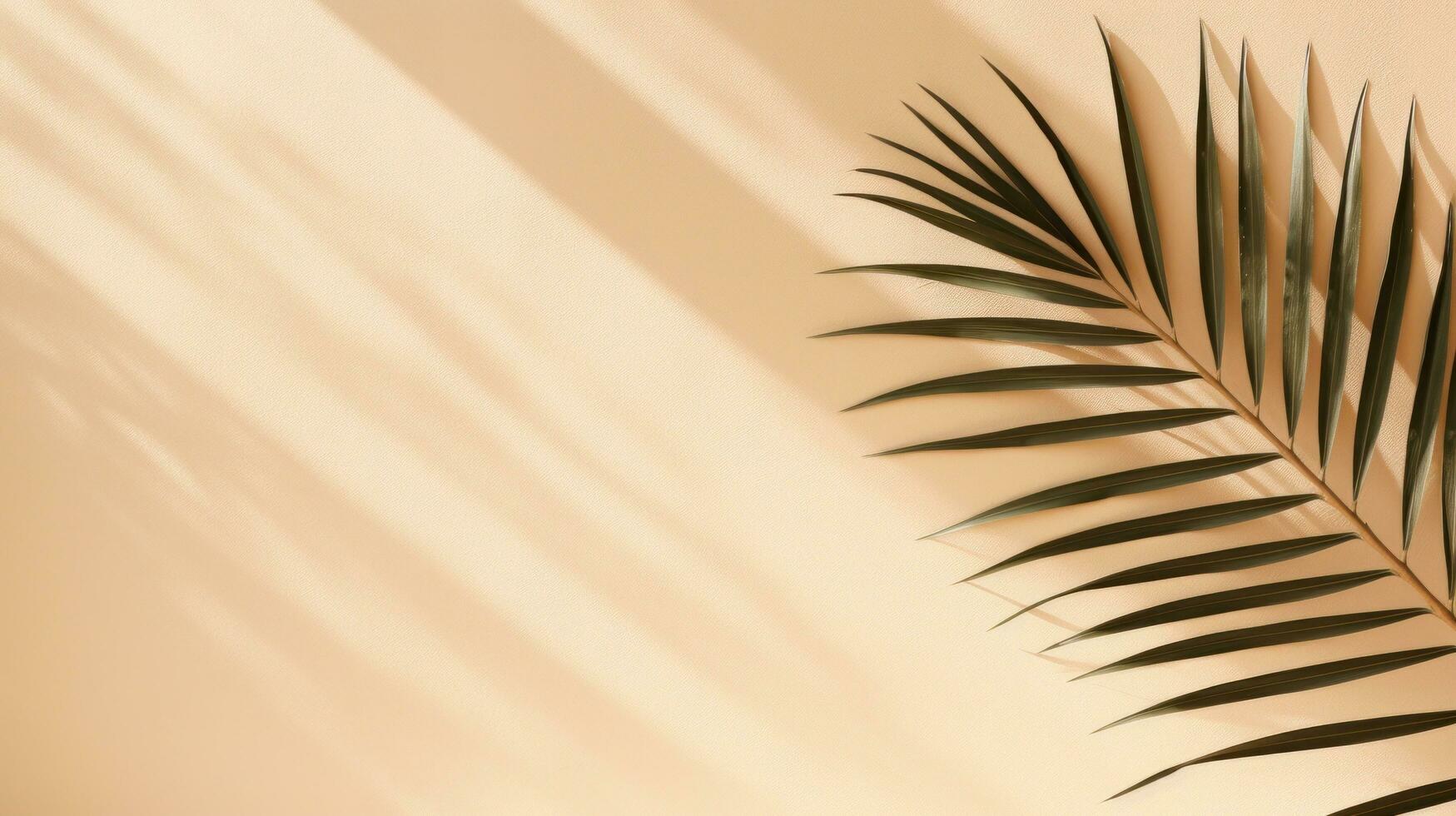 Minimalist background with palm leaves photo