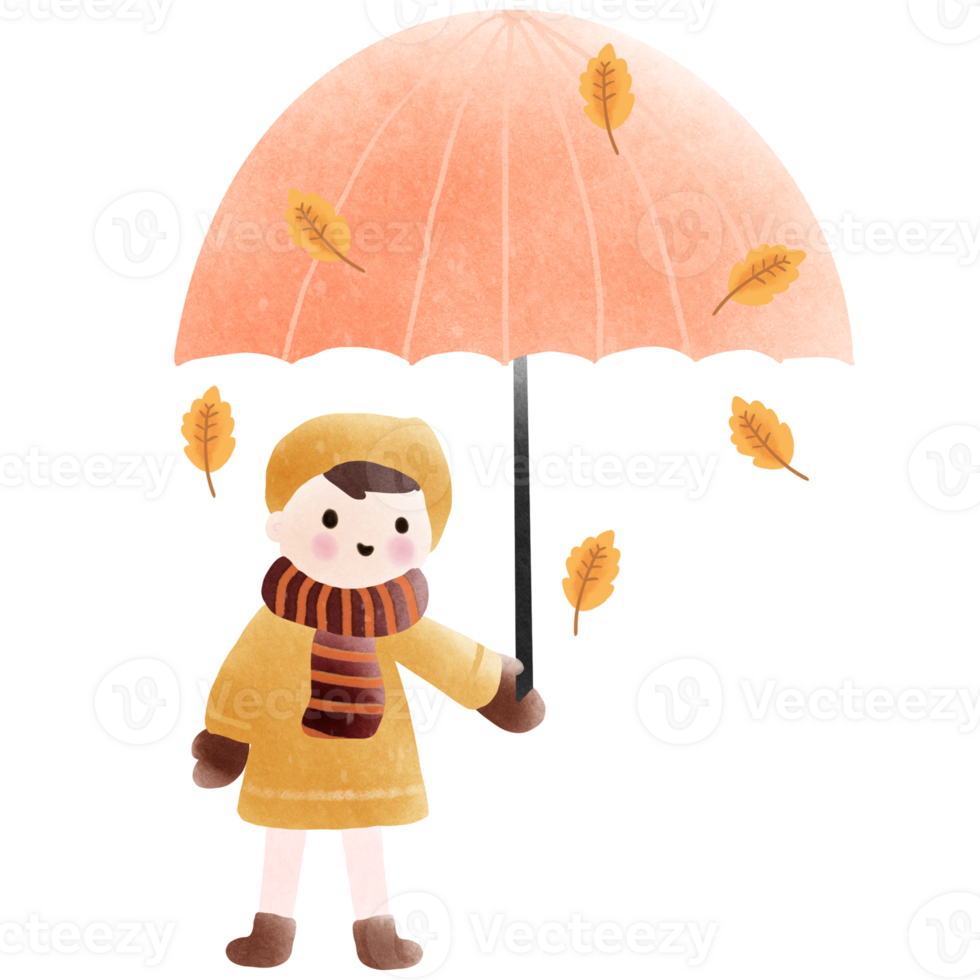 Quiet Autumn With Umbrella png
