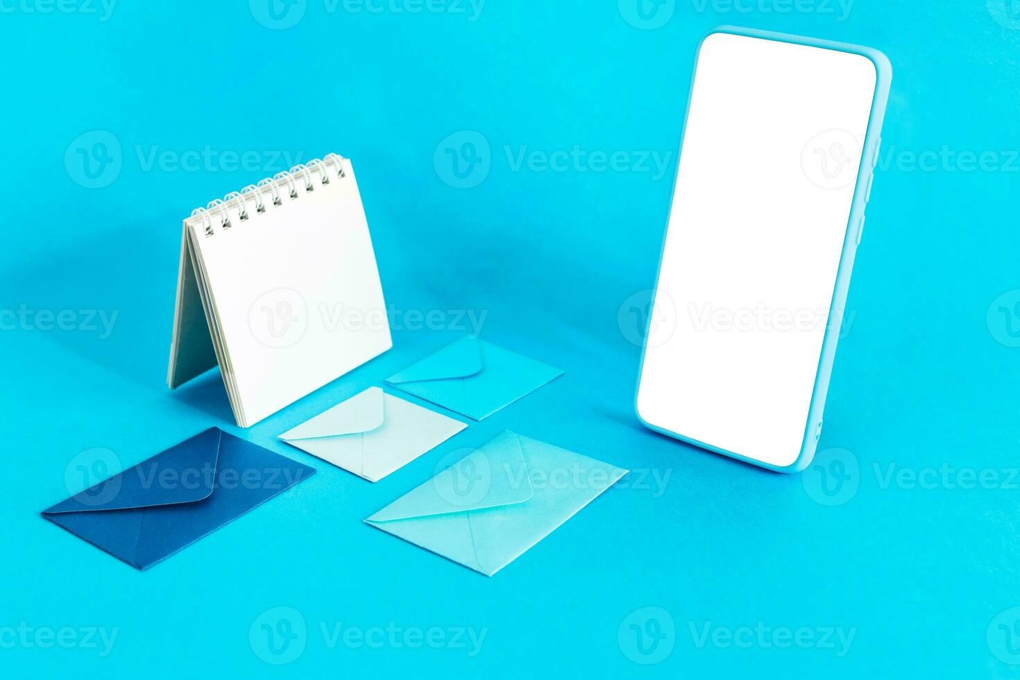 Image of modern smart phone with e-mails notification. photo