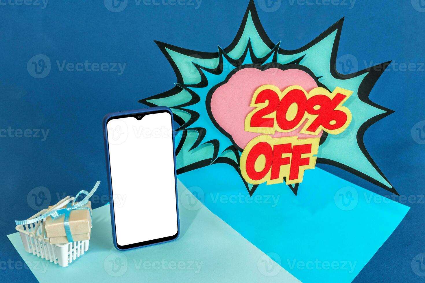 Shopping online on website or mobile application, 20 percent less. photo