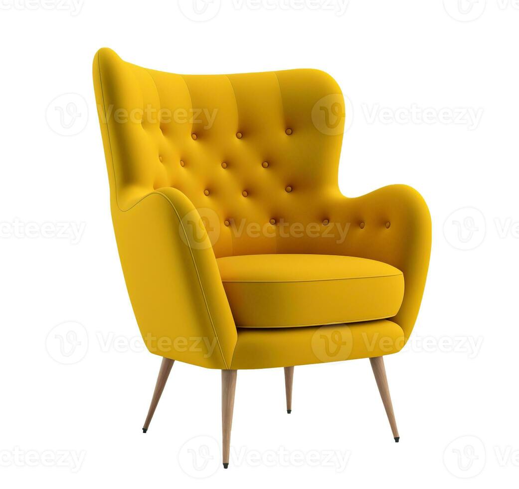 amarillo sofá aislado en blanco o transparente antecedentes separar. generativo ai foto