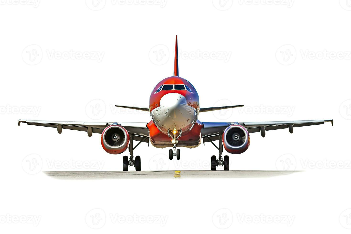 Airplane isolated on white or transparent background cutout. Generative AI photo