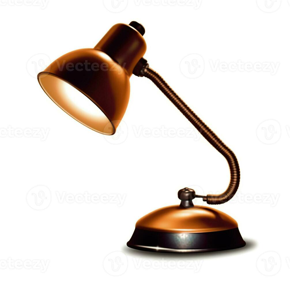 Desk lamp isolated on white or transparent background cutout. Generative AI photo