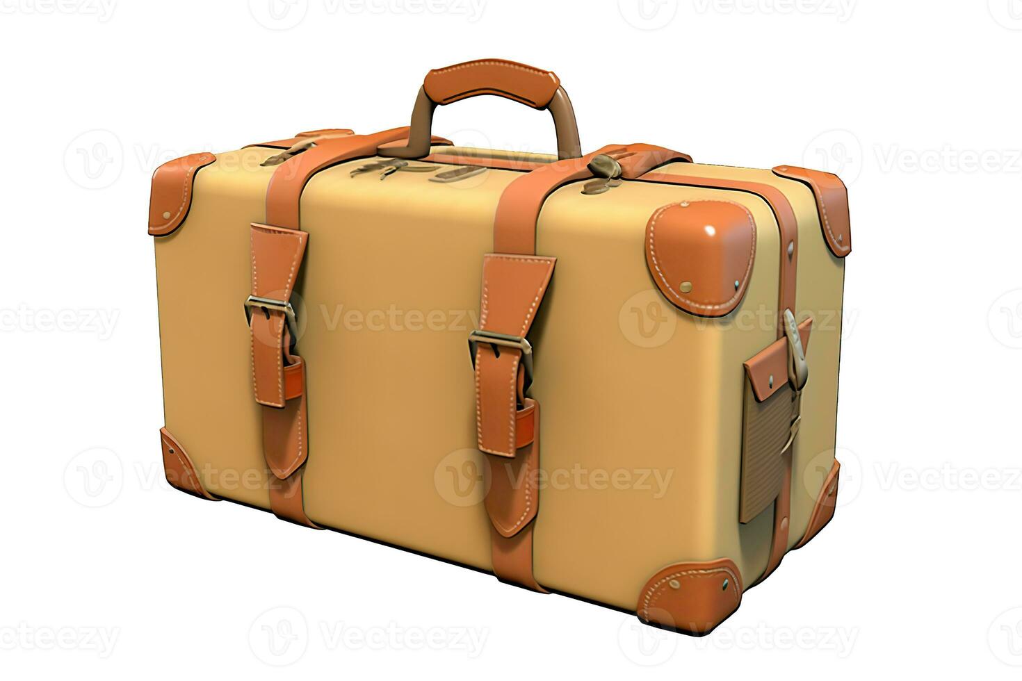 Clásico maleta aislado en blanco o transparente antecedentes separar. generativo ai foto