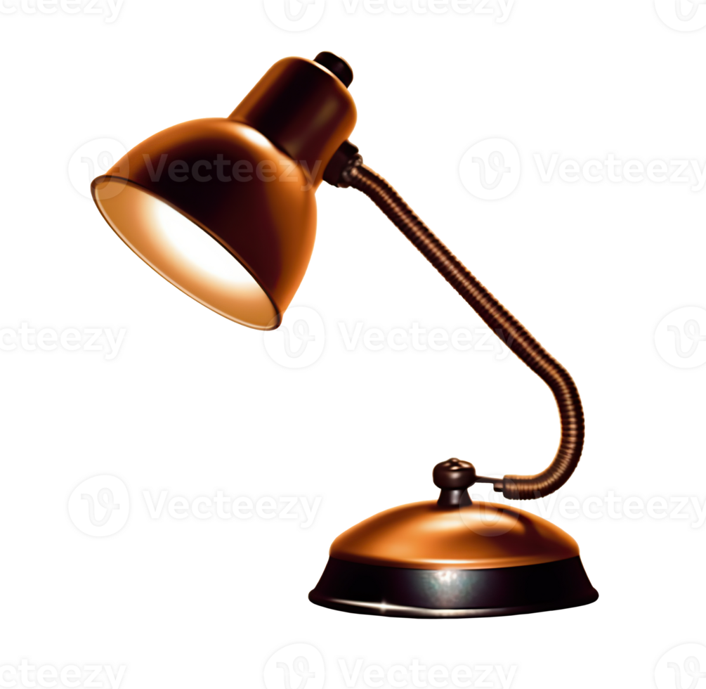 Desk lamp isolated on white or transparent background cutout. Generative AI png