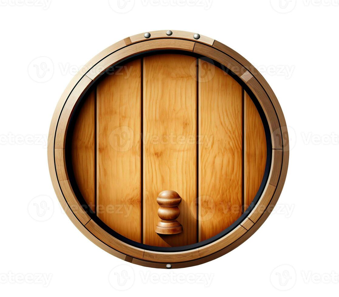 Wine barrel isolated on white or transparent background cutout. Generative AI photo