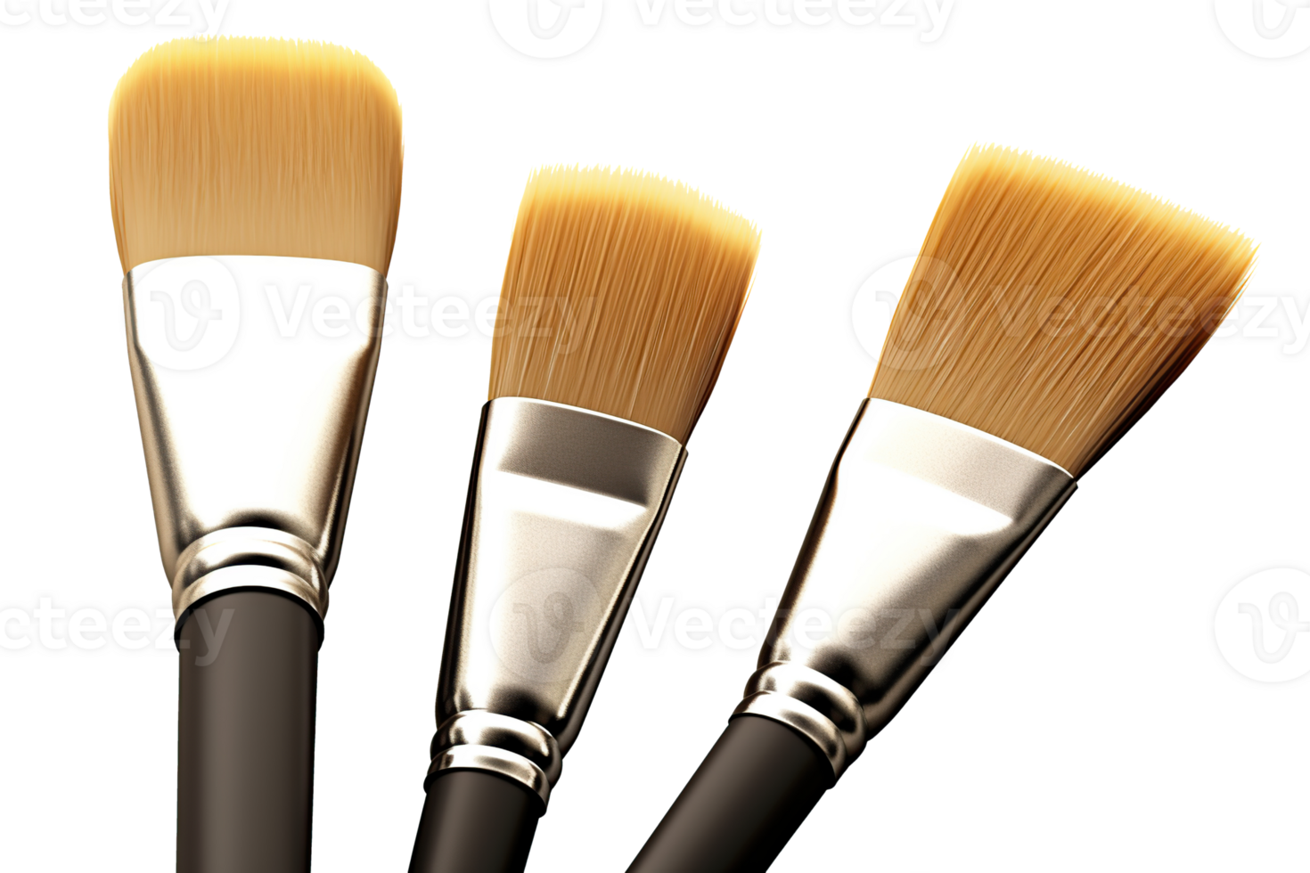 Paintbrushes isolated on white or transparent background cutout. Generative AI png