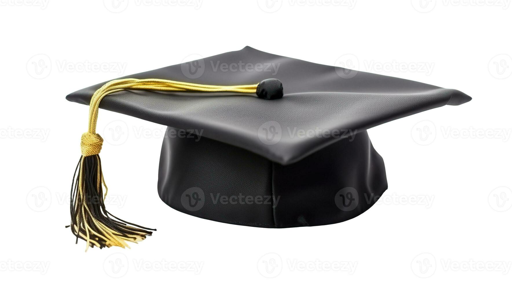 Student graduation cap isolated on white or transparent background cutout. Generative AI photo