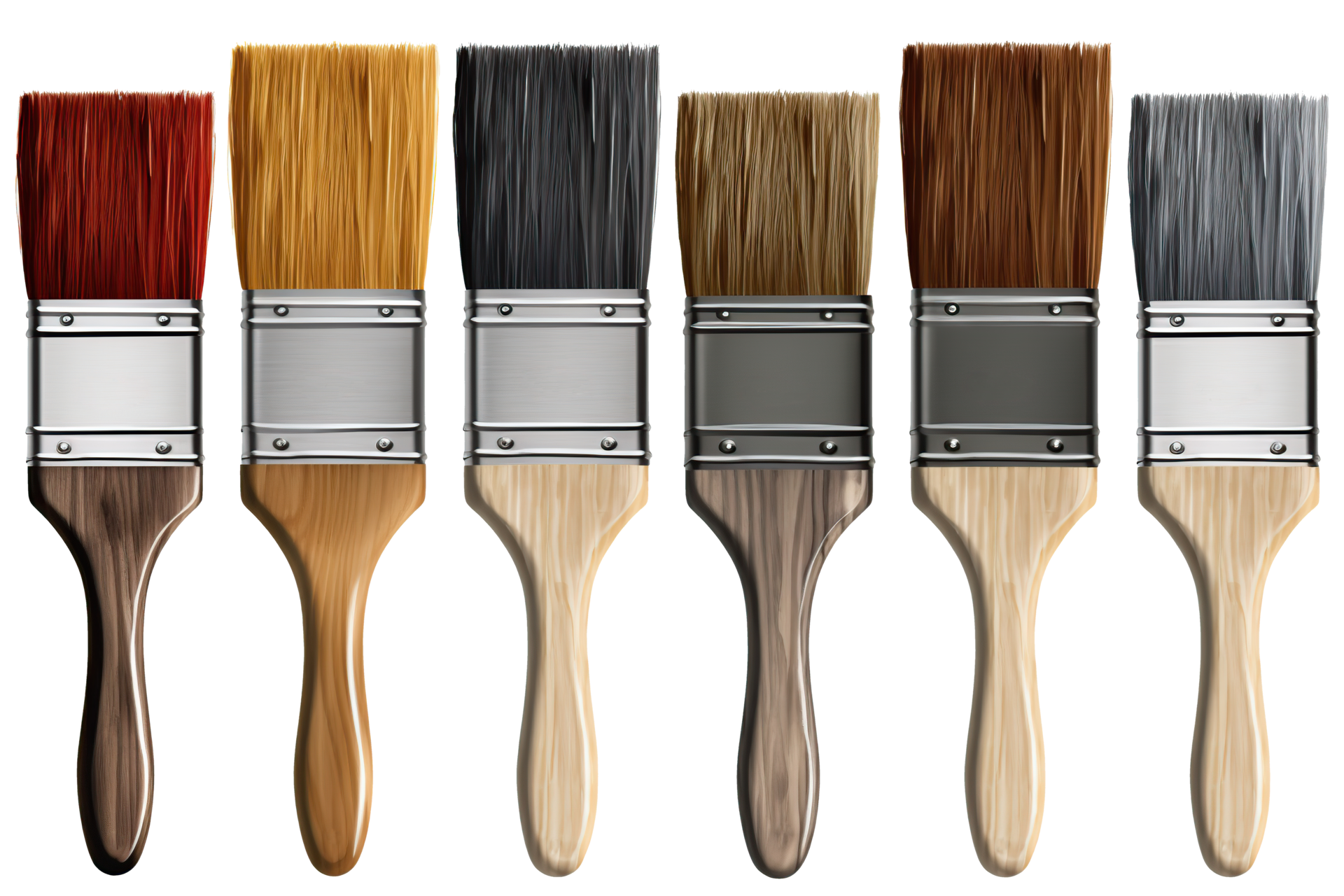 Paintbrushes isolated on white or transparent background cutout