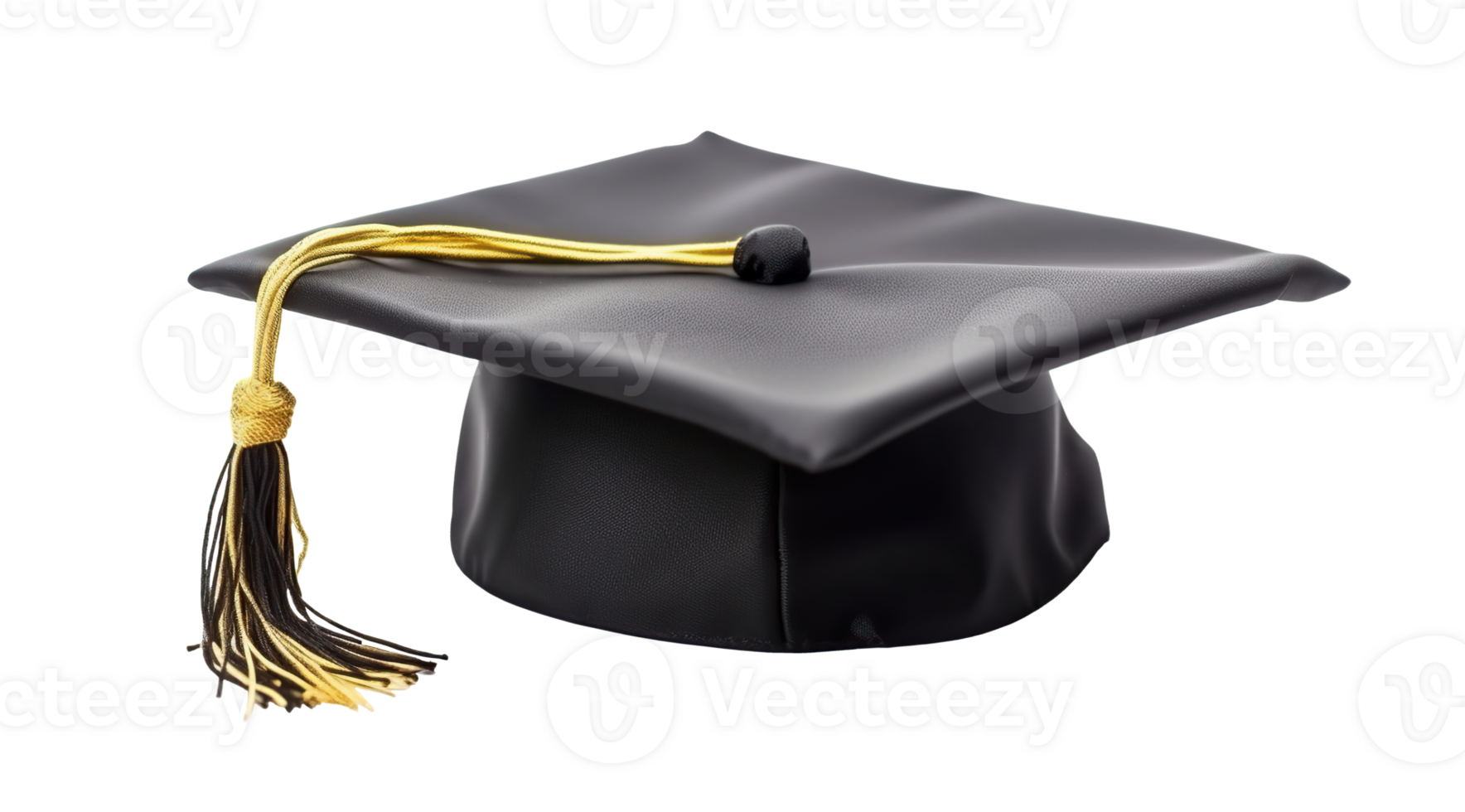 Student graduation cap isolated on white or transparent background cutout. Generative AI png